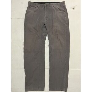 PrAna Corduroy Pants Mens Size 36 X 32 Gray Straight Leg Baggy Skater Outdoor